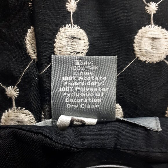 Ann Taylor Black Embroidered Dots Silk Skirt - Picture 12 of 13